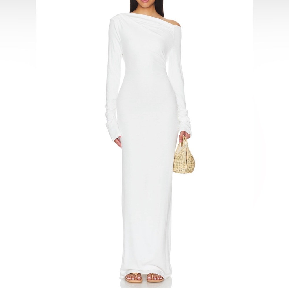 SNDYS Revolve Reyna Maxi Dress - Off the Shoulder in White